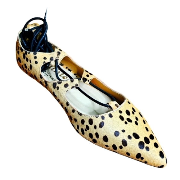 Callisto Leopard Calf Hair Rian Pointed Toe Flats Sz 7 - Picture 3 of 6